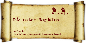 Münster Magdolna névjegykártya