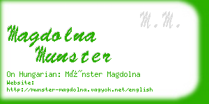 magdolna munster business card